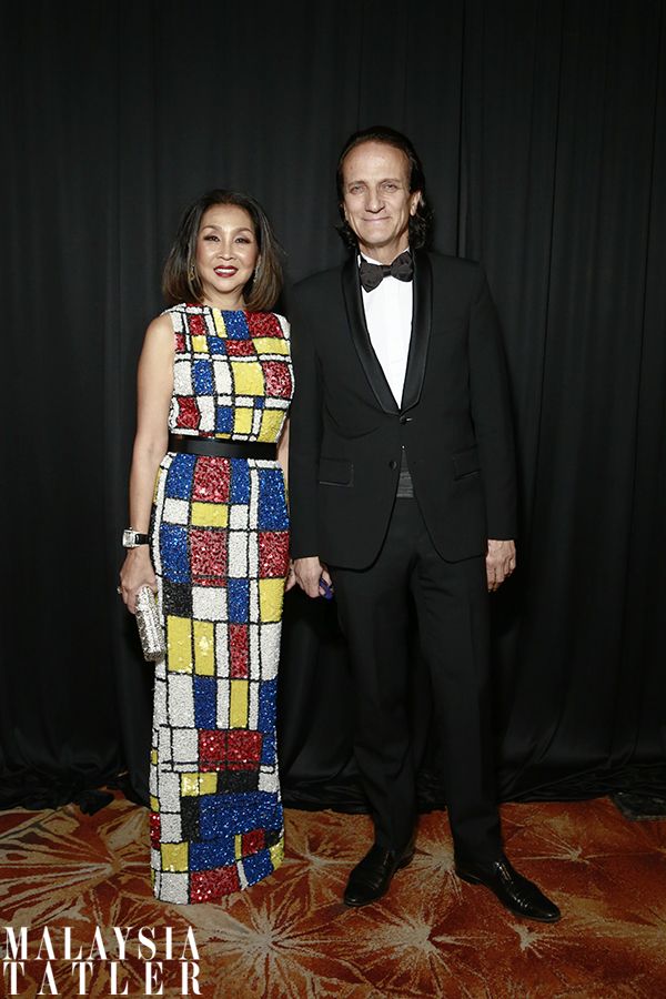 Dato' Seri Farah Khan in her own design and Dato' Dimitri Pantazaras
