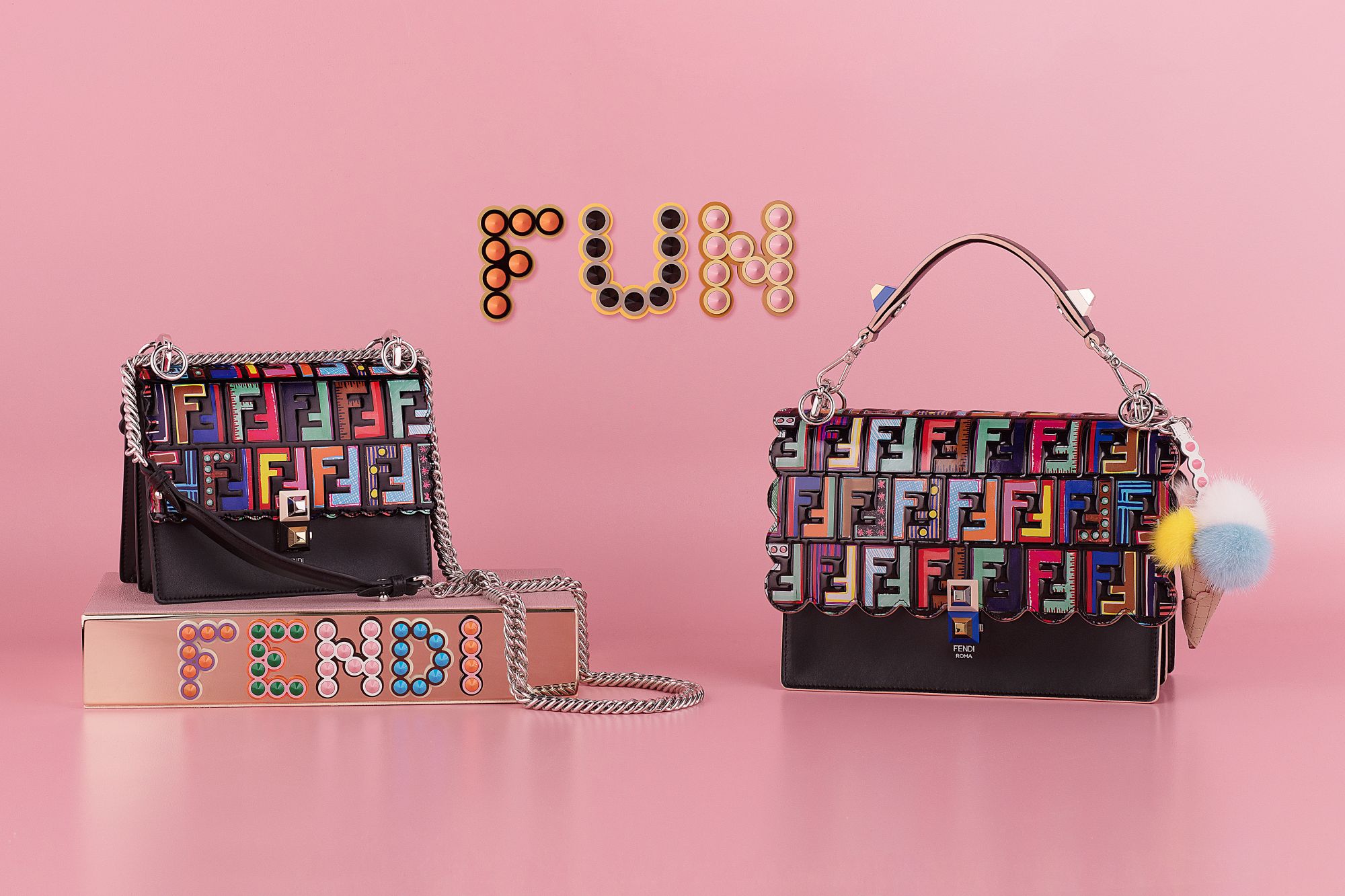 Colourful fendi bag clearance