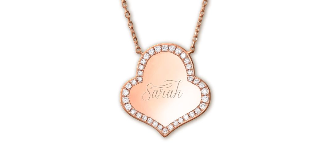Sarah Ho monogram pendants in rose gold