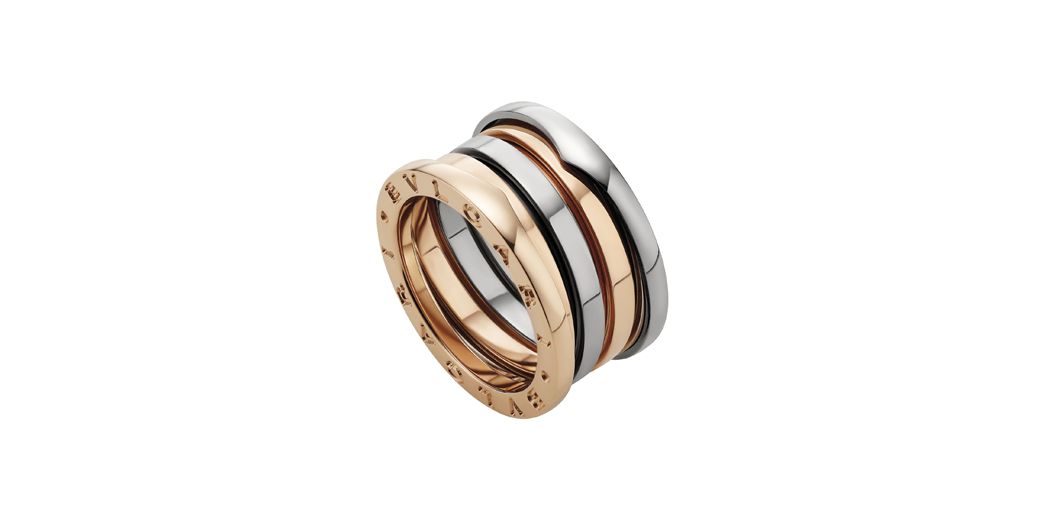 Bulgari BZero rings in white and rose gold