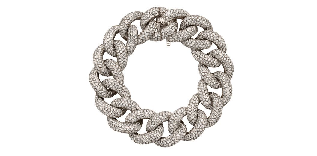 Bracelet in white gold set with diamonds, by Stefere