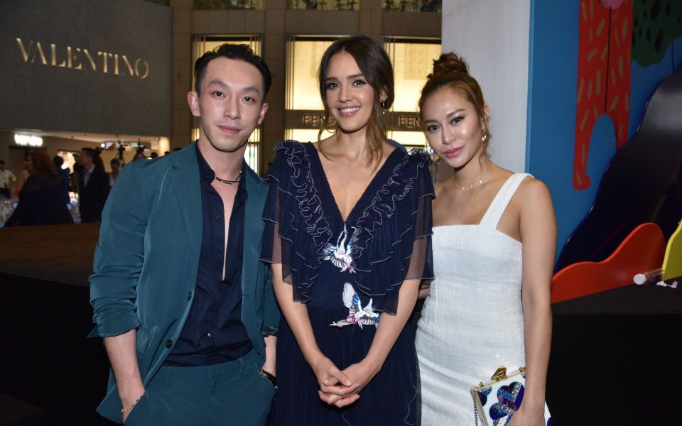 Harris Chan, Jessica Alba and Eleanor Lam