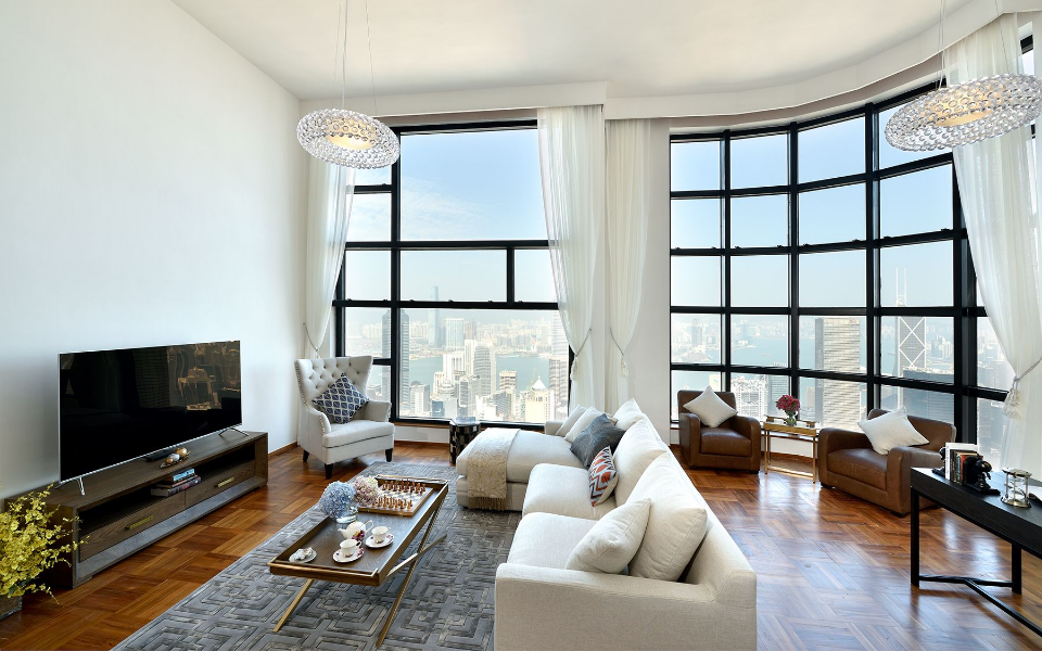 Floor-to-ceiling windows let plenty of light in