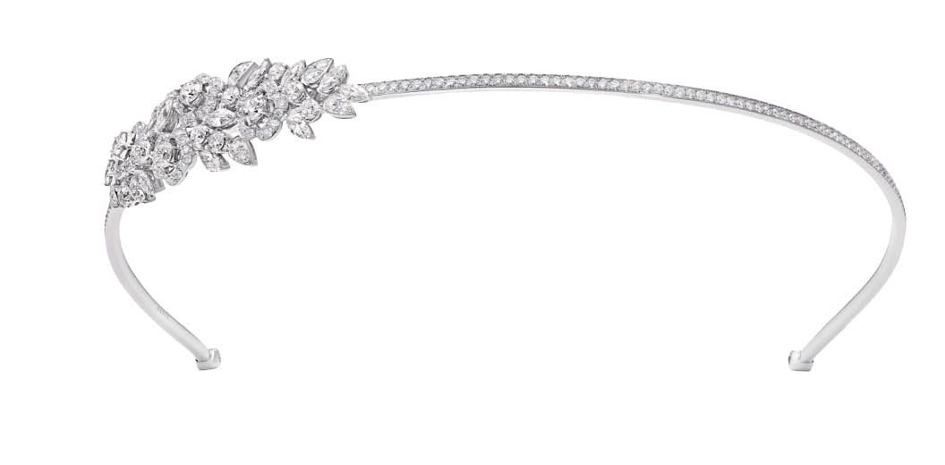 Graff headband with a floral motif set with multishaped diamonds