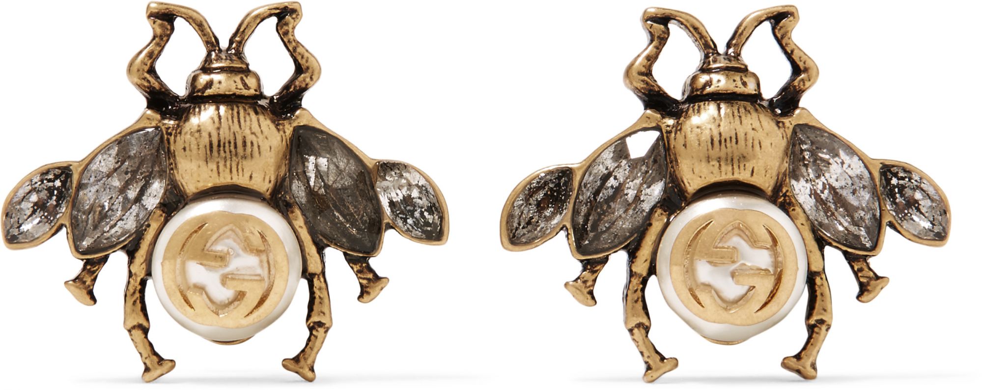 Burnished gold beetle earrings by Gucci (Photo: Courtesy of Gucci)