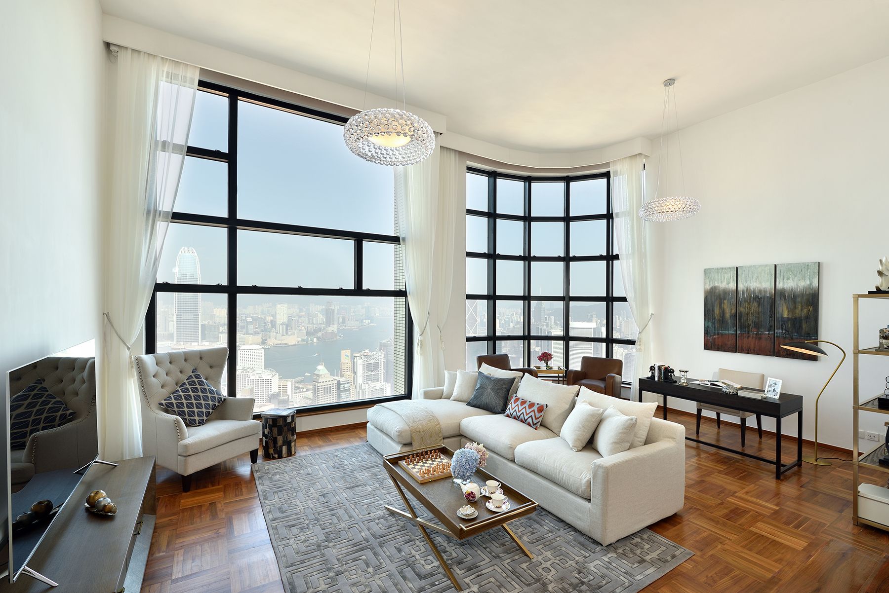 Floor-to-ceiling windows let plenty of light in