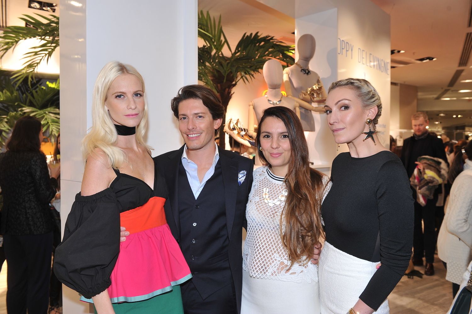 Poppy Delevingne, Edgardo Osorio, Valentina Slee, and Olivia Croucher Buckingham