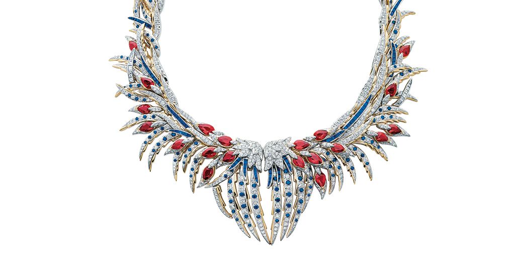 Tiffany & Co Jean Schlumberger’s Plumes necklace set with diamonds and coloured gemstones