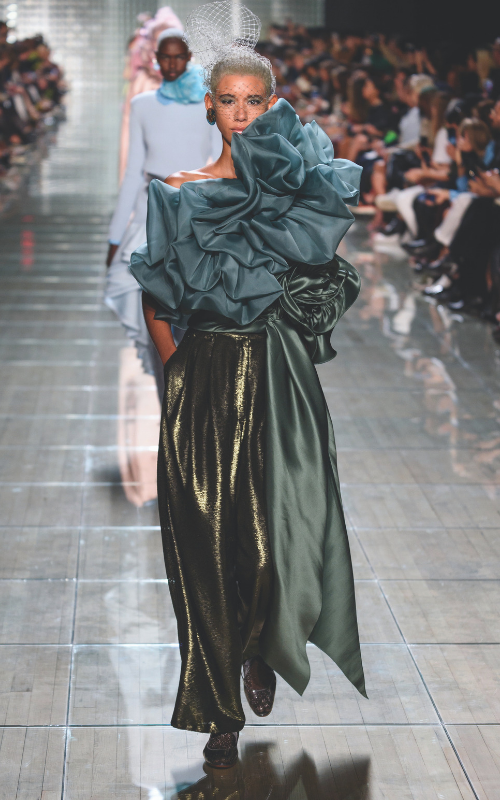 Pierrot collared, ruffle gown by Marc Jacobs