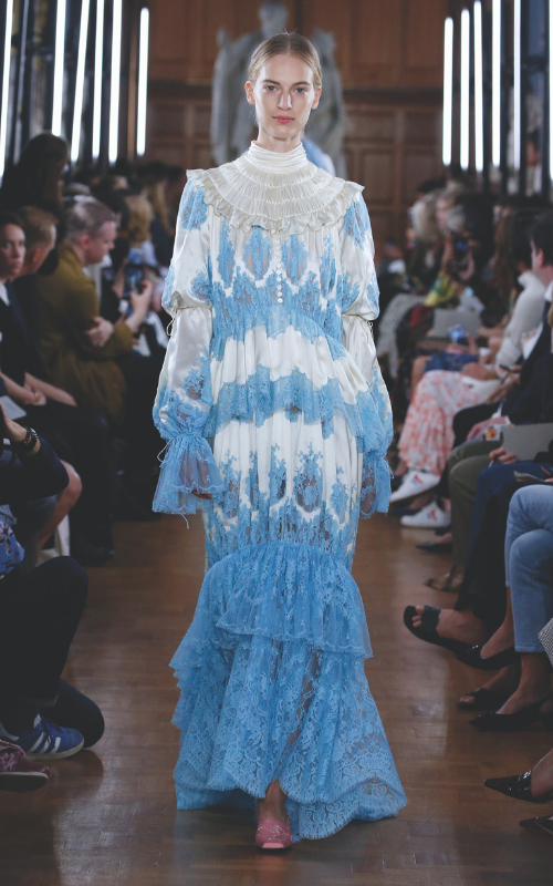 Delicate China-blue column by Erdem