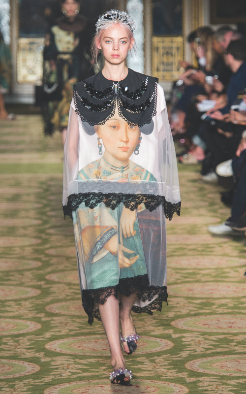 Sheer dress inspired by Eastern imperial images by Simone Rocha