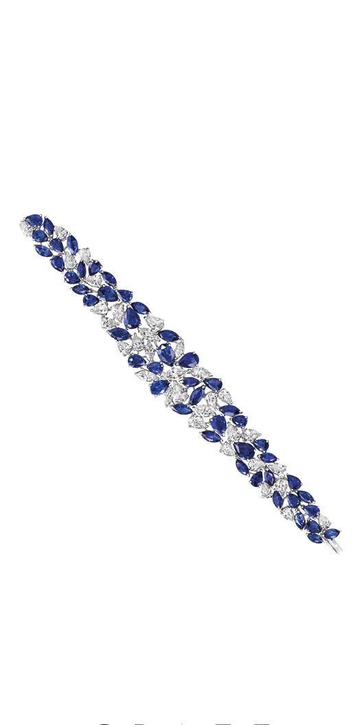 Graff bracelet set with multi-shape sapphires and diamonds from the Foliage collection (Photo: Courtesy of Graff)