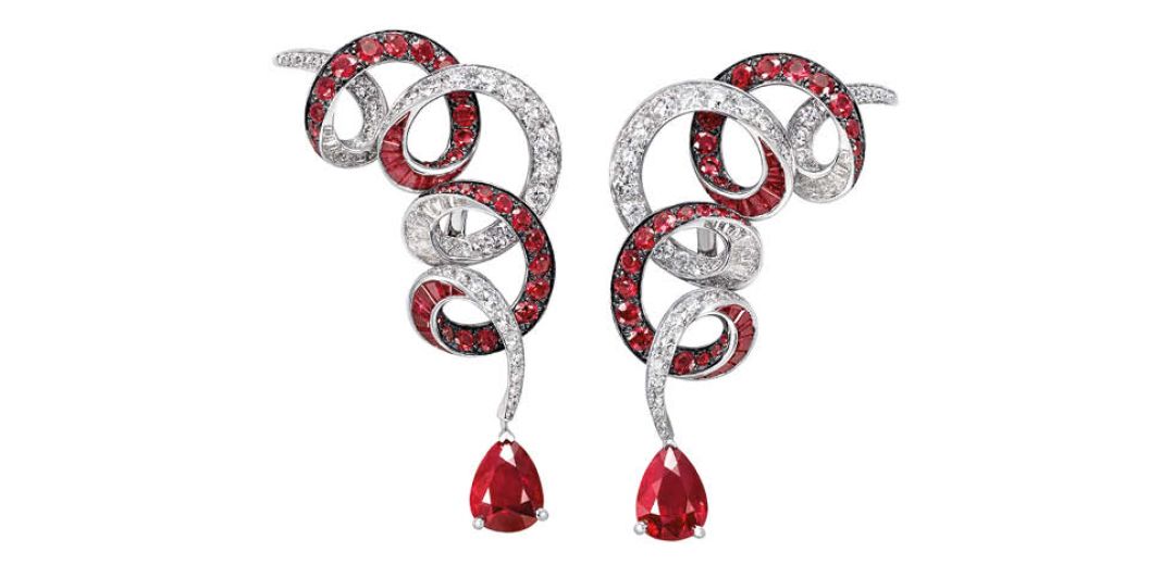 Graff Earrings set with rubies and diamonds, from the Twombly collection