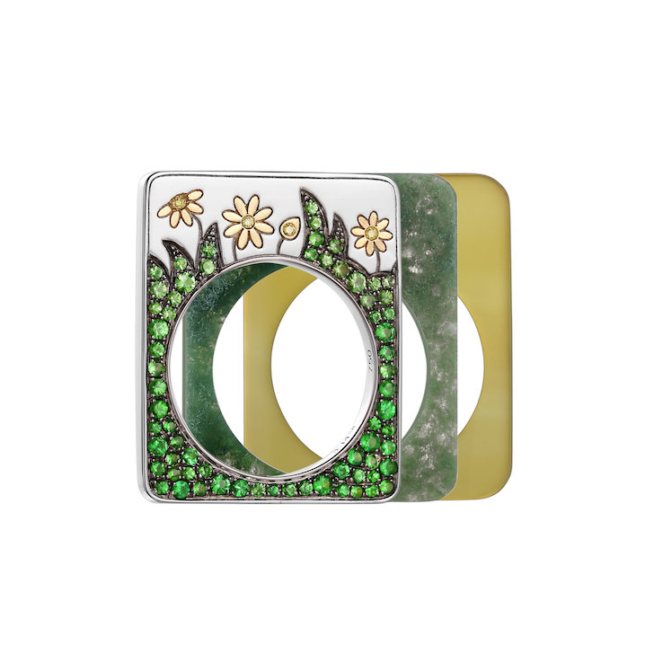 Little Yellow Flower rings by 3.14SR
