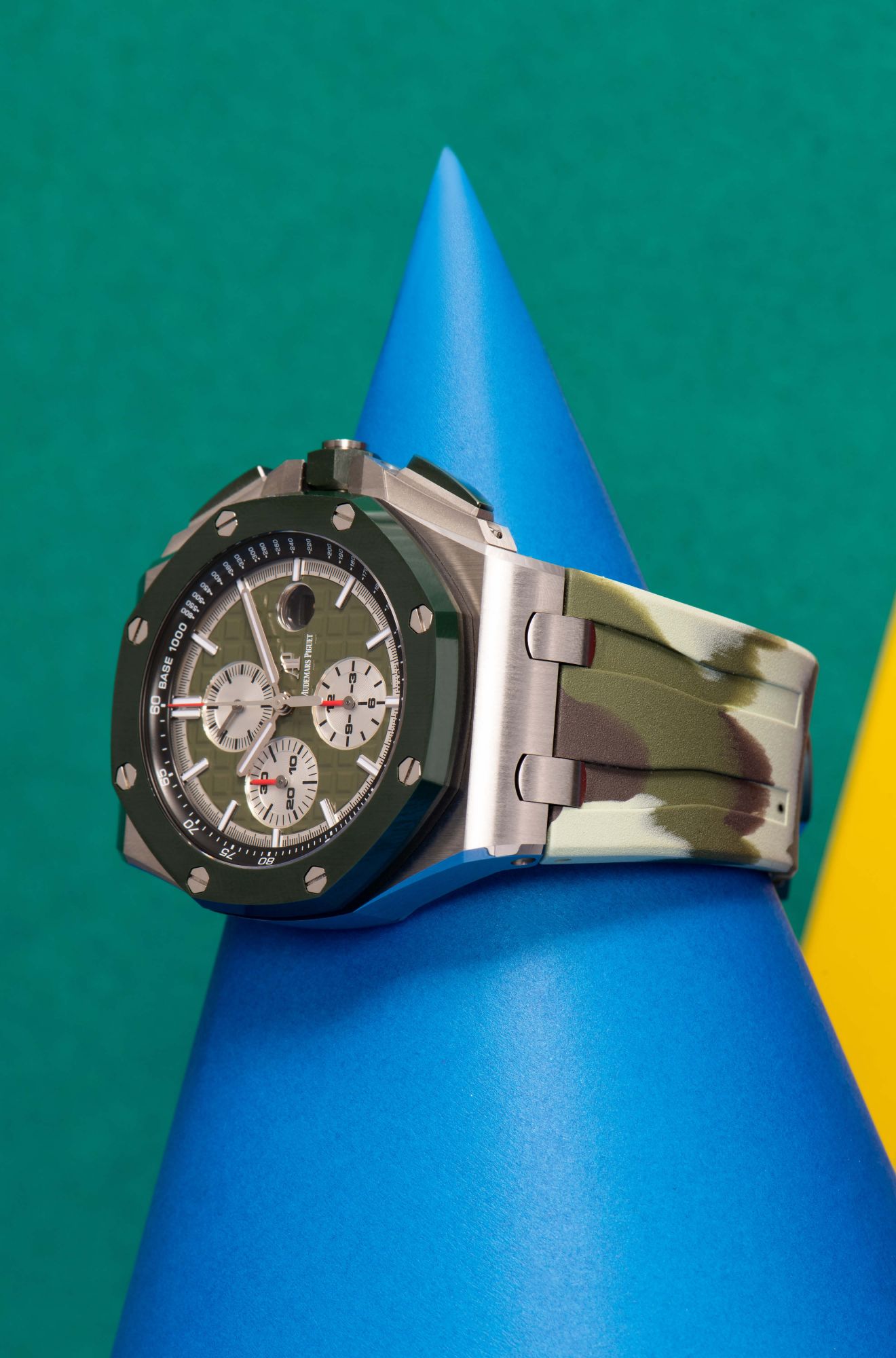 Royal Oak Offshore Selfwinding Chronograph with a green méga-tapisserie dial by Audemars Piguet