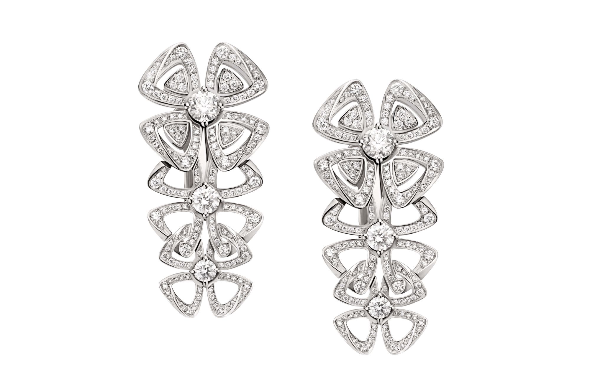 Fiorever earring in white gold set with diamonds by Bulgari. (Photo: Courtesy of Bulgari)