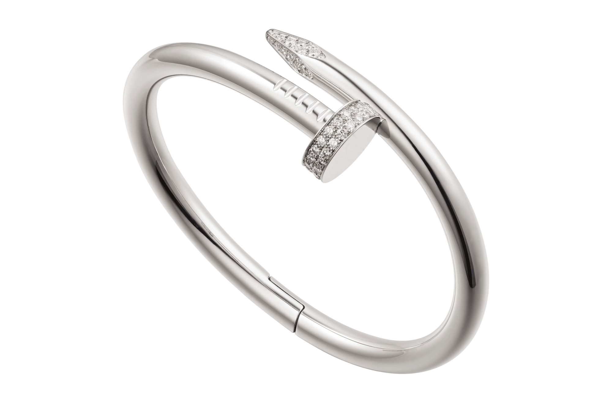 Juste un Clou bracelet in white gold set with diamonds by Cartier. (Photo: Courtesy of Cartier)