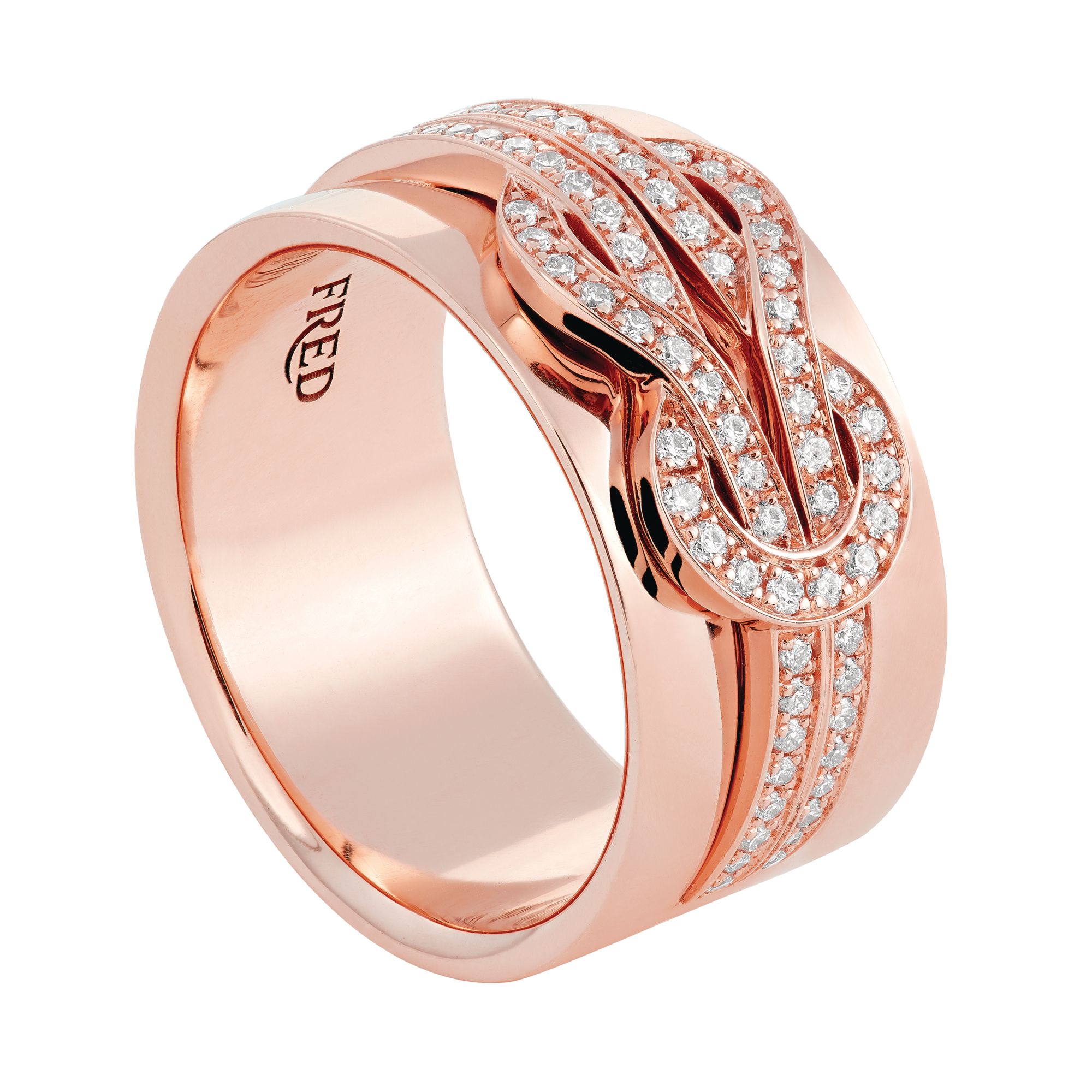Fred 8°0 ring in rose gold set with diamonds