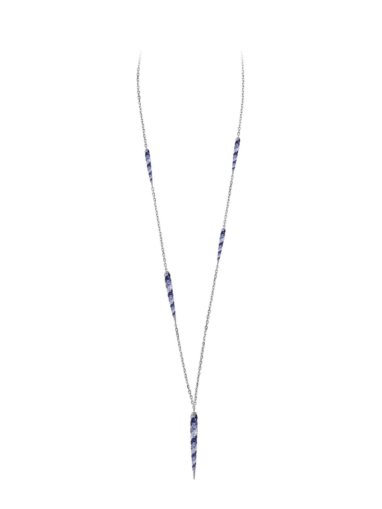 Merveilles Icicle Limited Edition pendant in white gold set with sapphires by Boghossian