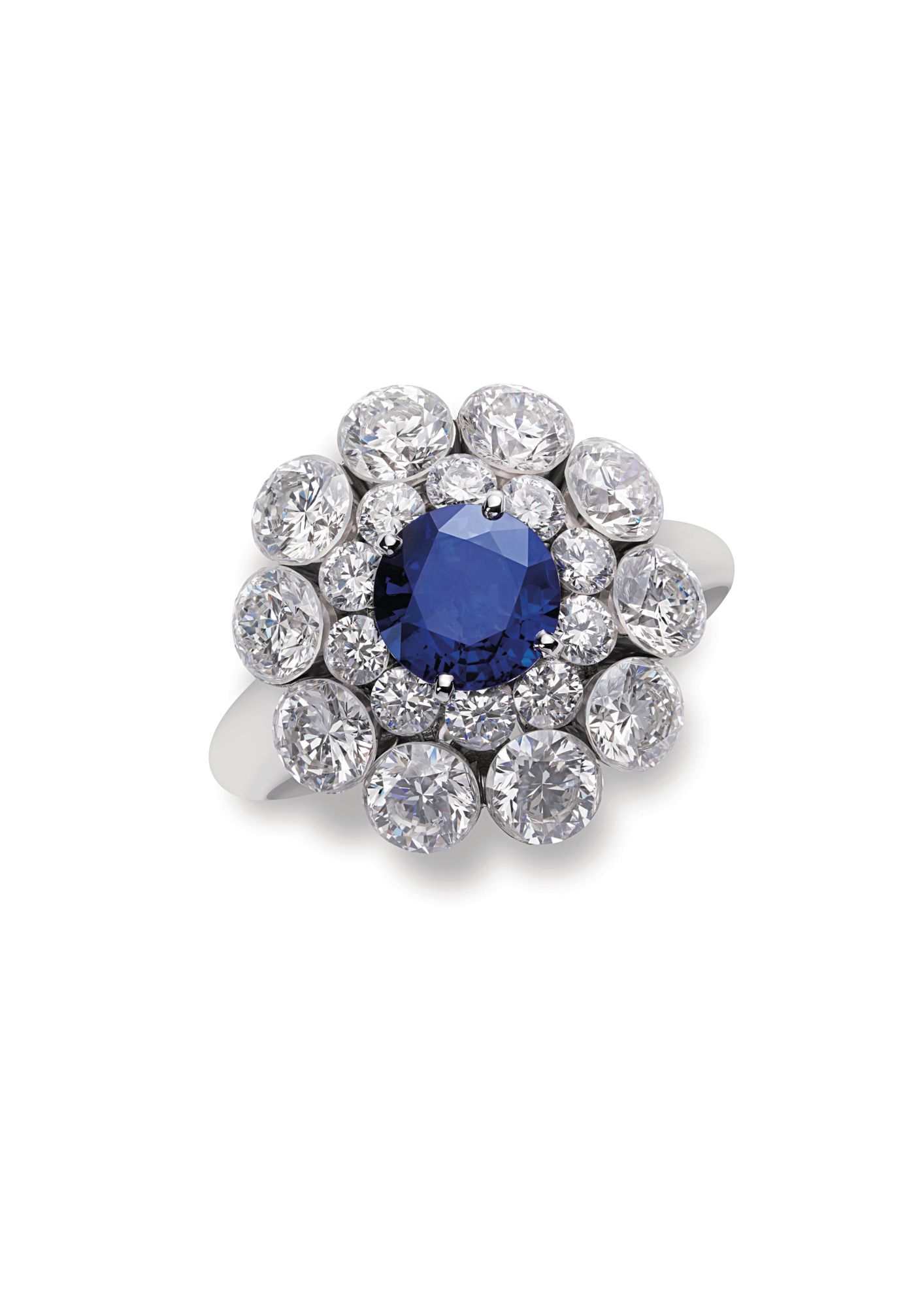 Magical Setting ring in white gold set with sapphires and diamonds by Chopard