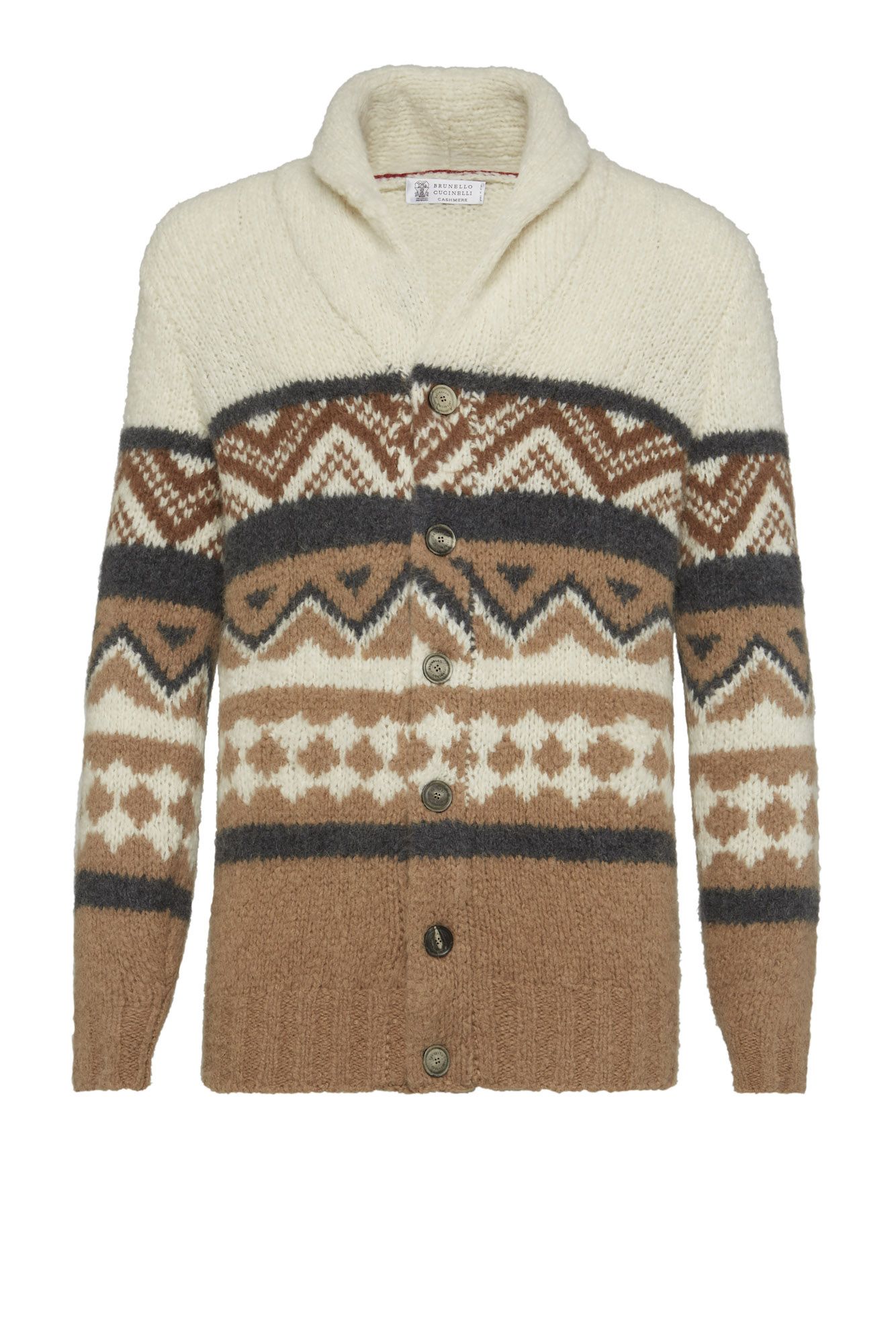 Brunello Cucinelli Alpaca, Virgin Wool and Cashmere Jacquard Knit Cardigan (Photo: Brunello Cucinelli)
