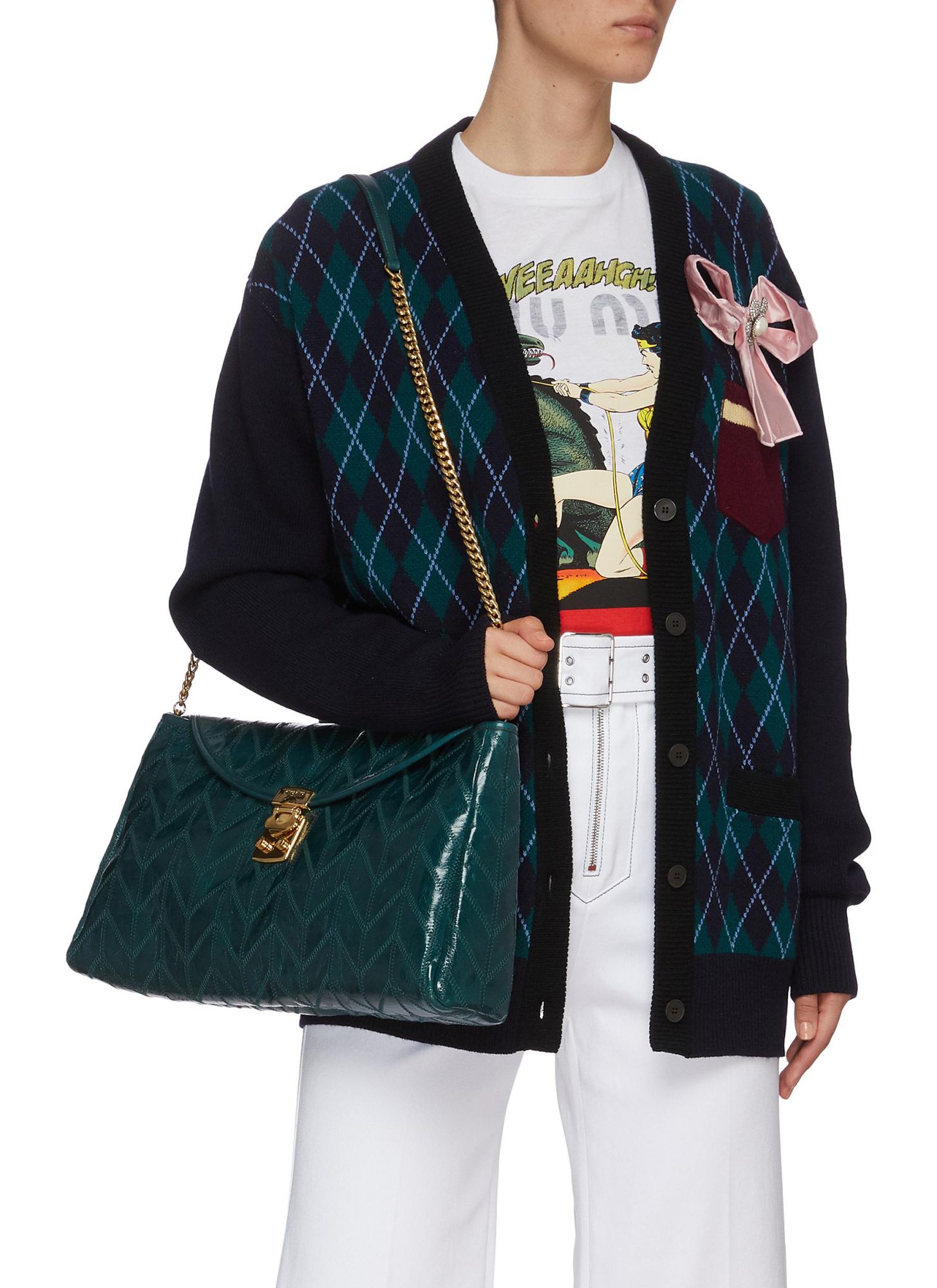 quilted leather purse