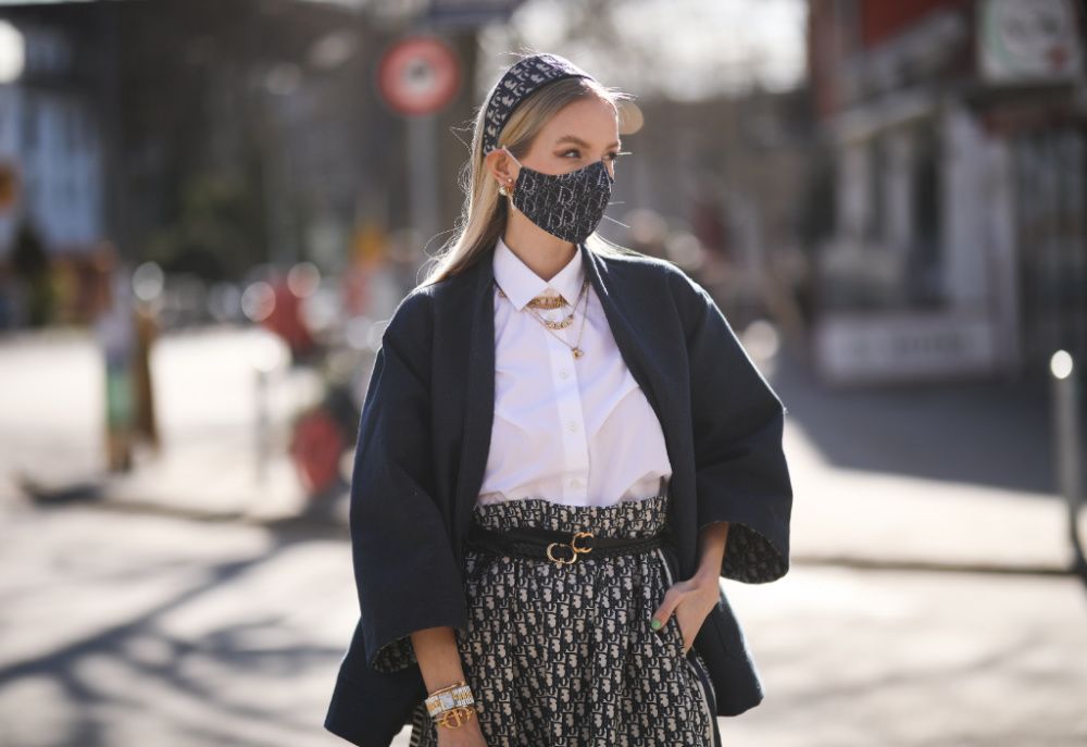 Leonie Hanne wearing a full Dior look on March 08, 2021 in Hamburg, Germany. (Photo by Jeremy Moeller/Getty Images)