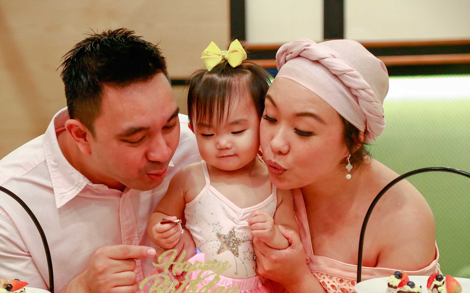 Azrul Izham, Aleya Carina Izham and Malisse Tan