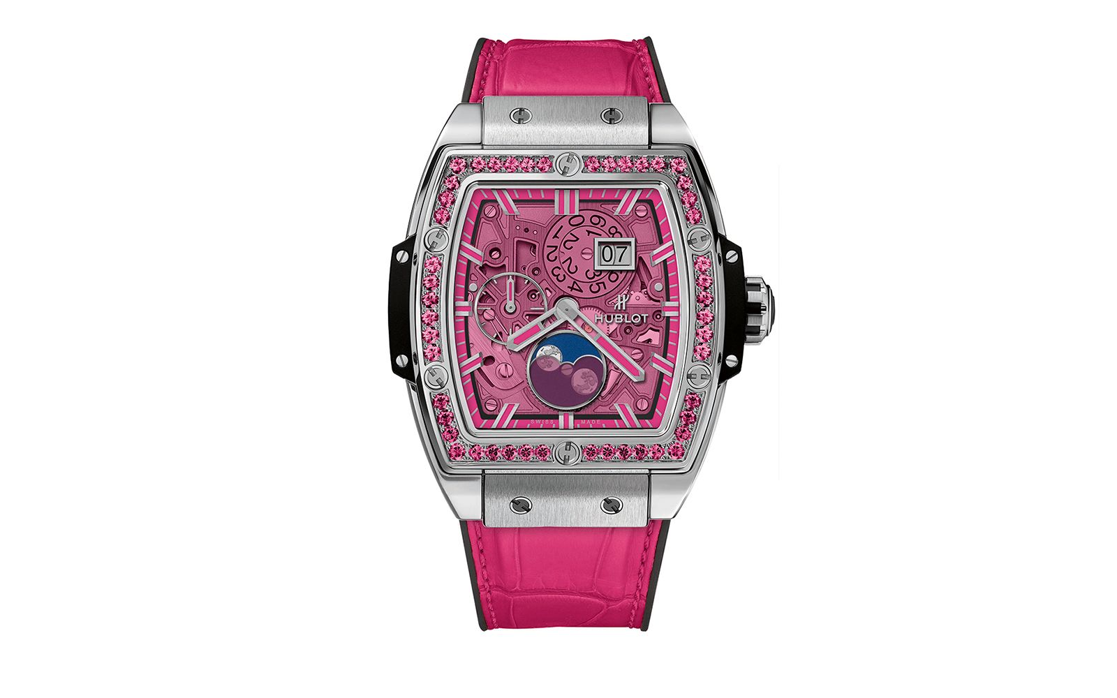 Hublot Spirit of Big Bang Moonphase in Titanium Pink (Photo: Courtesy of Hublot)