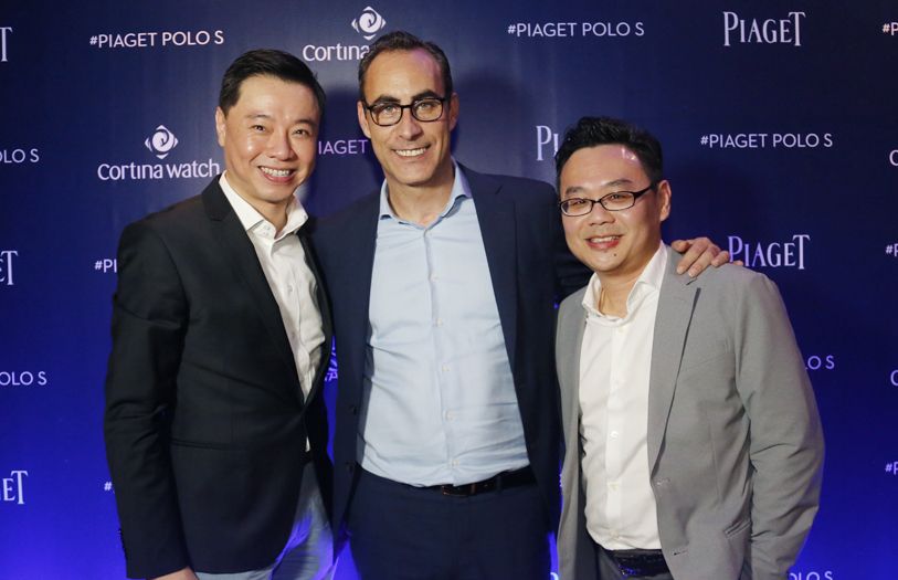 Tay Liam Khoon, managing director of Cortina Watch, Eduardo Tartalo, managing director of Piaget and Jason Tham