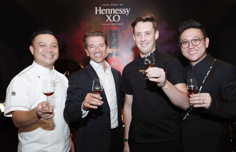 Chef James Won; managing director of MHD Malaysia & Singapore, Mathieu Duchemin; Chef Nurdin Topham; and MHD Malaysia marketing director, Foo Ken Vin