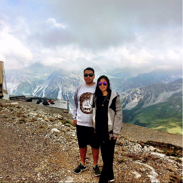 Giano Gustav and Nina Karina Azman took some time off real life to hike a montain. (Photo: @gianogustav)