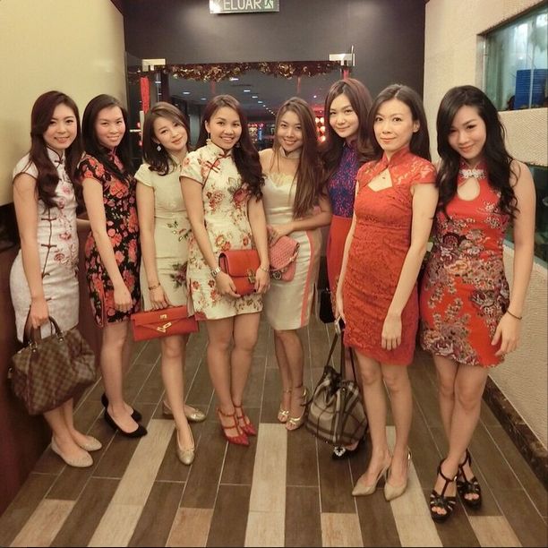 Sally Quah and her girlfriends brought out their best cheongsams to get a head start on Chinese New Year. (Photo: @sally_quah)