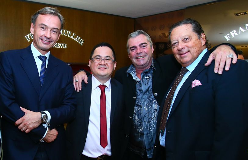 (L-R) Director of Franck Muller Geneva, Nicholas Rudaz; CEO of Sincere Watch Limited (SEA), Ong Ban; Franck Muller and Enrico Imperiale