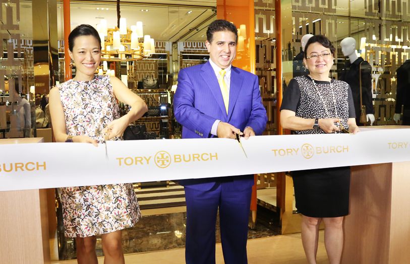 (L-R) Executive Vice President of Tory Burch New York, Lydia Park Forstmann; Director of Valiram Group, Ashvin Valiram and CEO of Pavilion KL, Joyce Yap