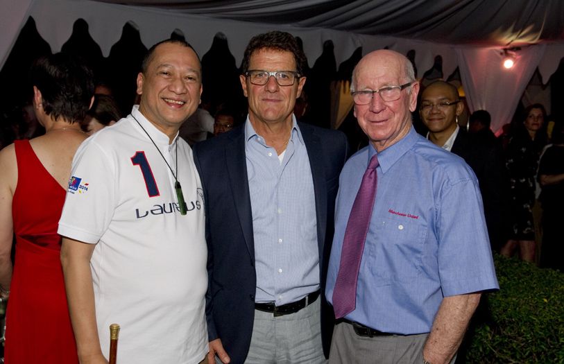 Minister of Tourism and Culture Malaysia, Dato Seri Nazri Aziz, Fabio Capello and Sir Bobby Charlton, former English football player