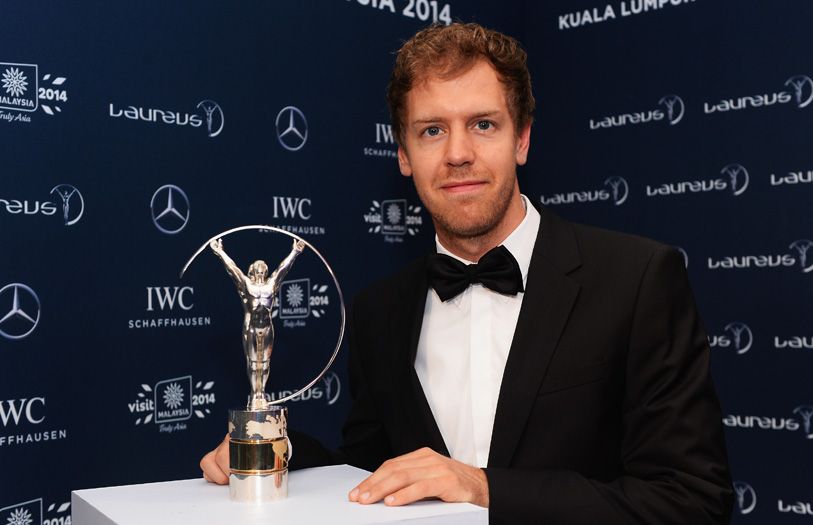Sebastian Vettel, 4-time Formula 1 world champion racer, who was awarded the Laureus World Sportsman of the Year