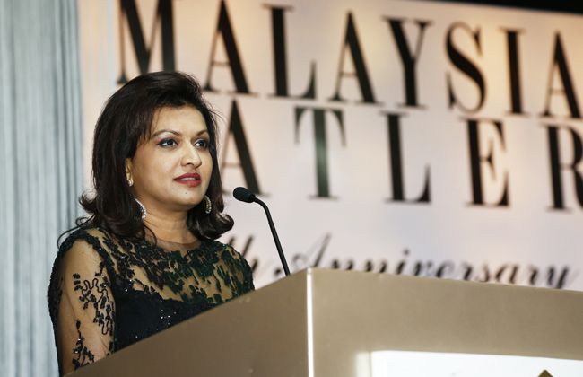 Datin Usha gave a sincere speech full of gratitude for her children and husband Dato' Mohan Karthigasum, describing him as her "stalwart."