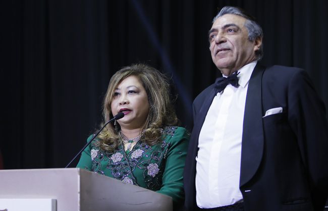 Tengku Meriam gave a sweet speech thanking her husband, adoringly calling him "the most handsome man I know."