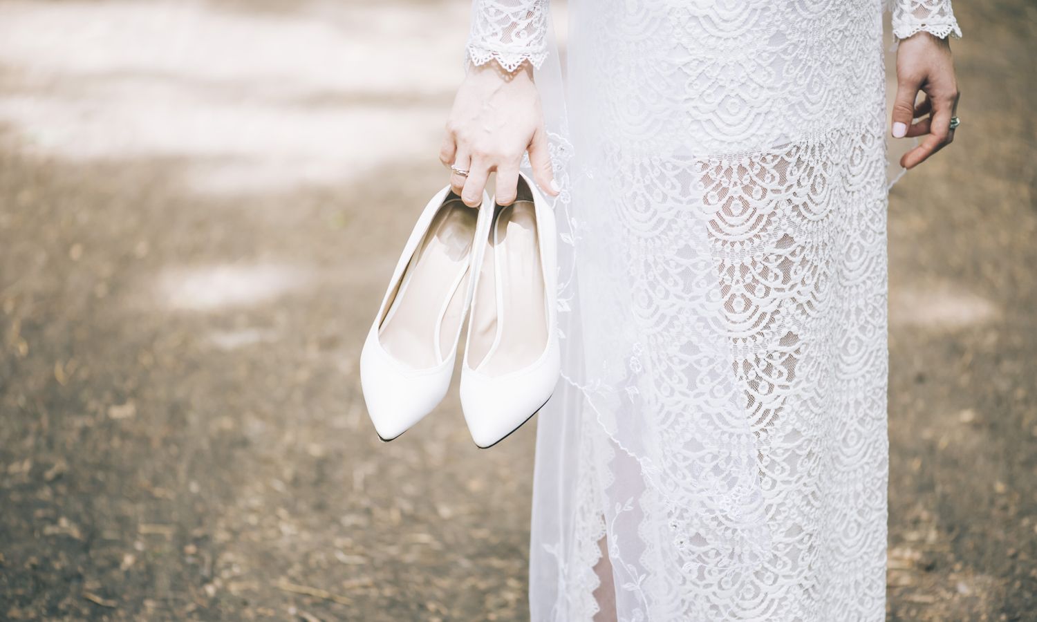 White wedding shoes