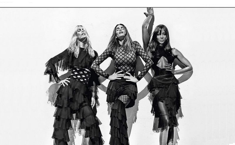 Naomi Campbell, Cindy Crawford and Claudia Schiffer star in Balmain campaign