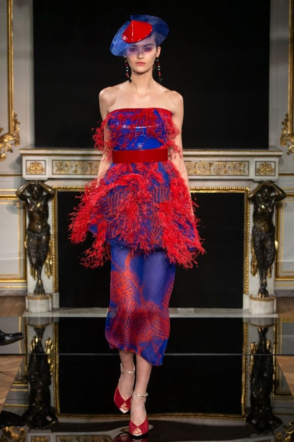 Ostrich feathers and elaborate prints making their mark in the series (Photo credit: Givenchy)
