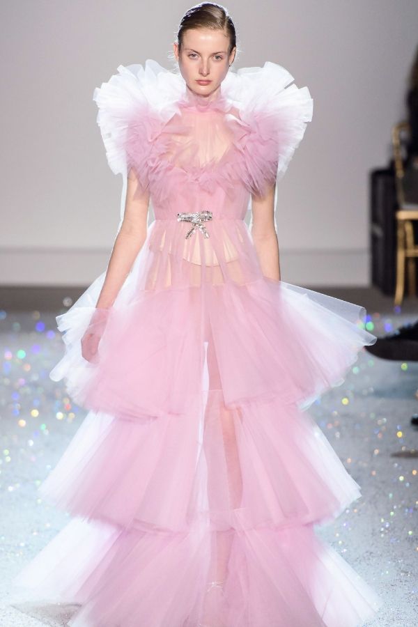 The couture of Giambattista Valli are made pronounced by the variety of textiles ranging from tulle to silk (Photo credit: Giambattista Valli)