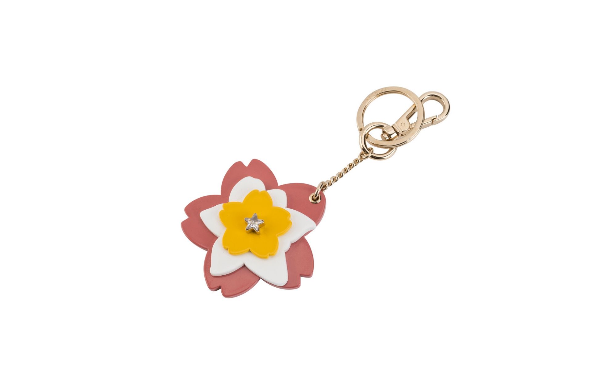 Layering cut-out flower patterns make a 3D keychain from Jimmy Choo (Photo credit: Jimmy Choo)