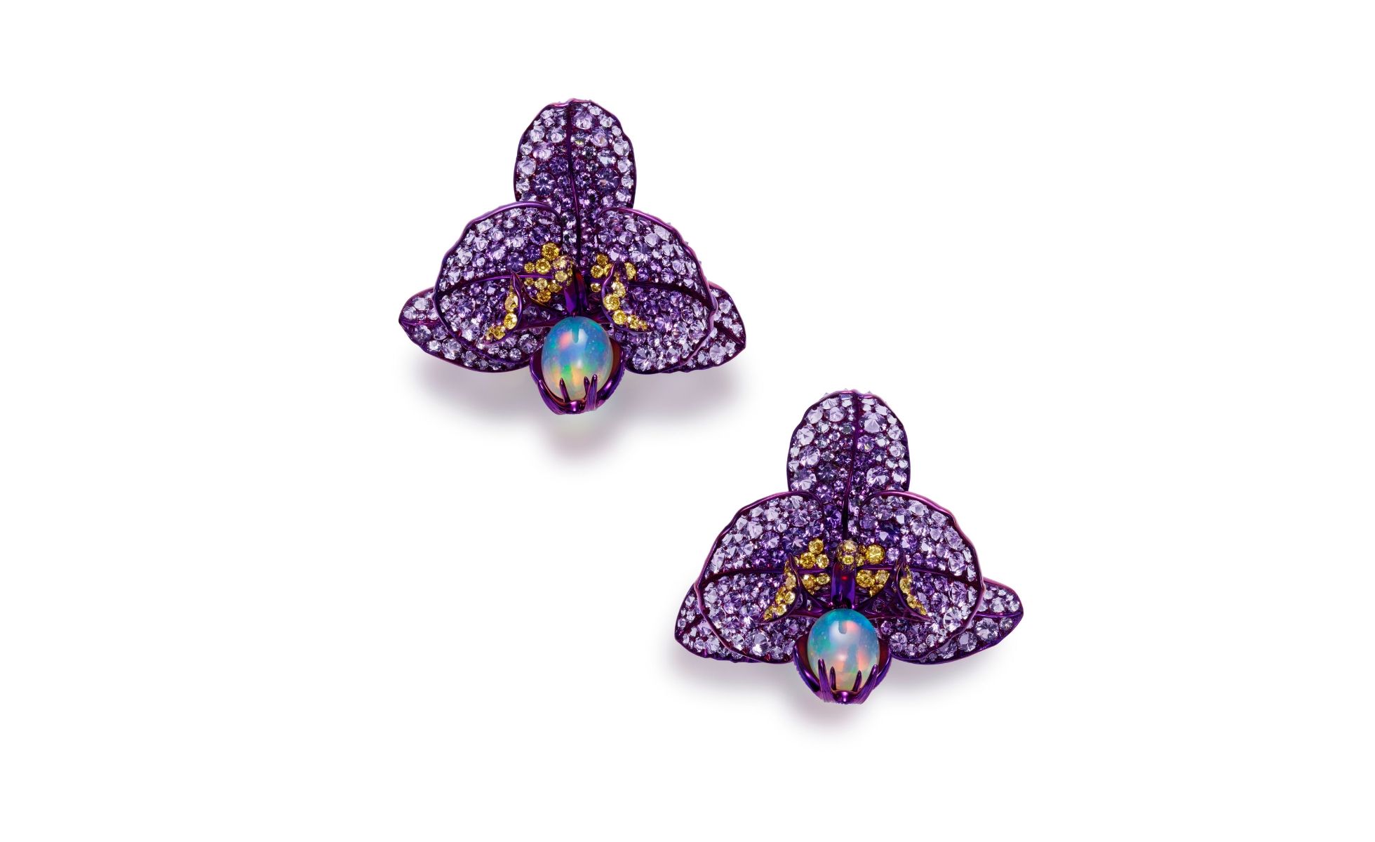 Life-life orchid-earrings by Chopard from their Red Carpet collection (Photo credit: Chopard)