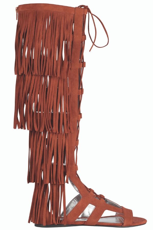 Longchamp's gladiator sandals with fringes may evoke the Earth Warrior in you (Photo credit: Longchamp)