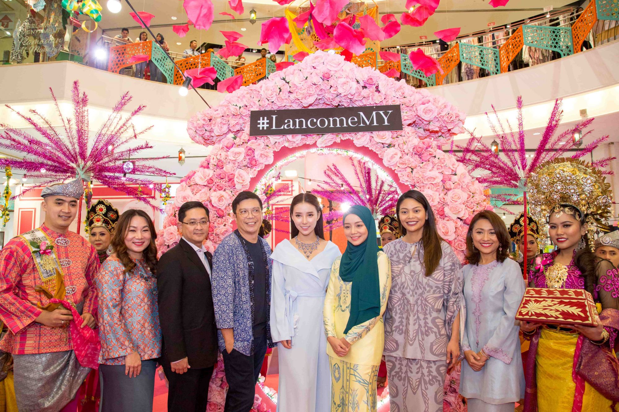 Sogo KL team, VIPs and Lancome Malaysia gather for a photo op at the buka puasa event
