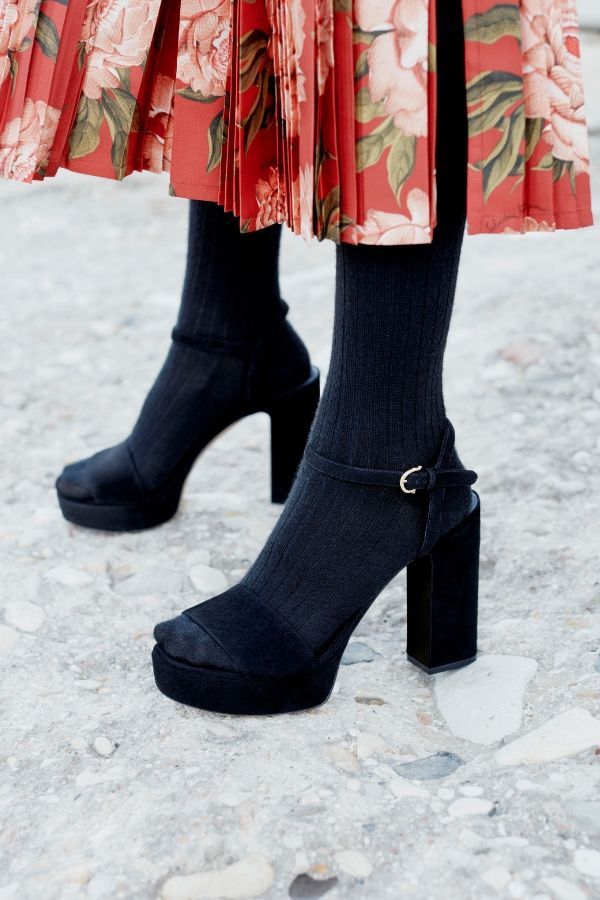 High heels + Black socks = a winning combo by Salvatore Ferragamo. (Photo credit: Salvatore Ferragamo)