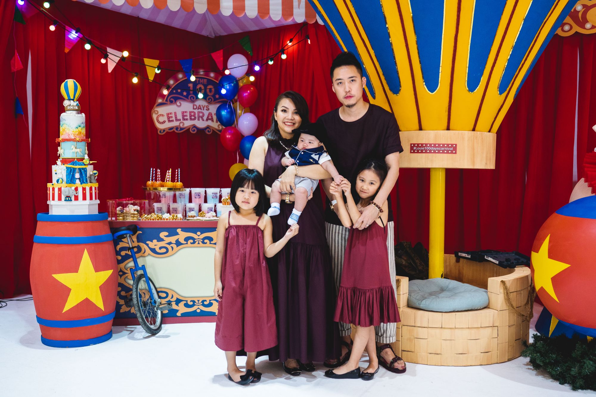 Bryan Loo and Sally Quah with Kylie Loo, Louie Loo and Hayley Loo