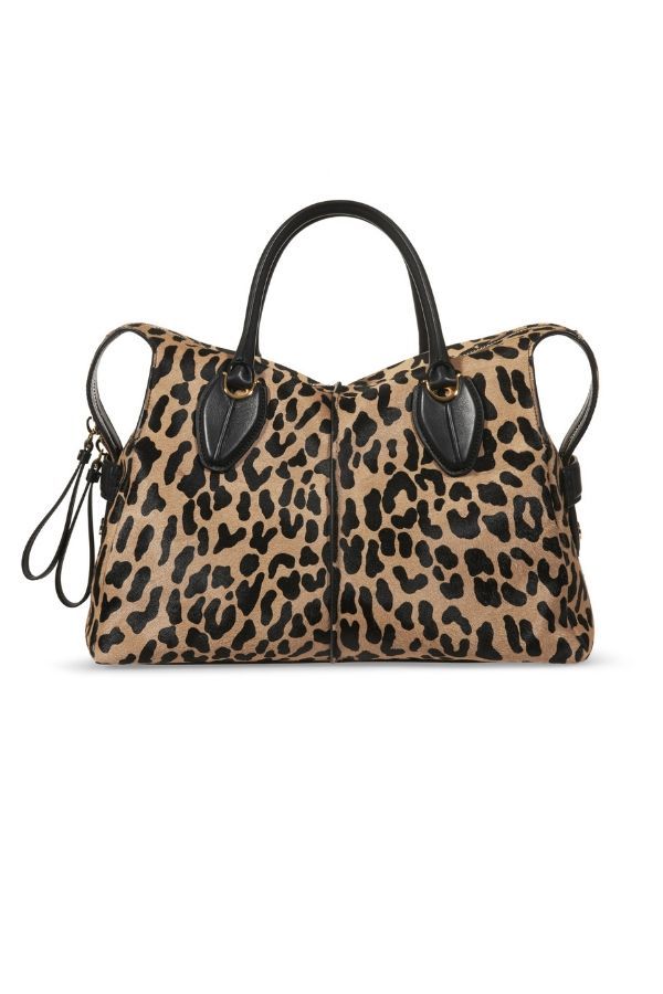 Adding a note of feral glamour is this leopard print D-Styling handbag from Tod's. (Photo credit: Tod's)